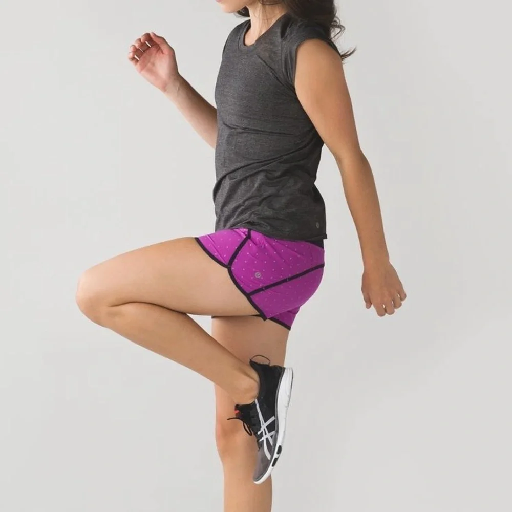 Lululemon Run Times Reflective Short Purple Polka Dot